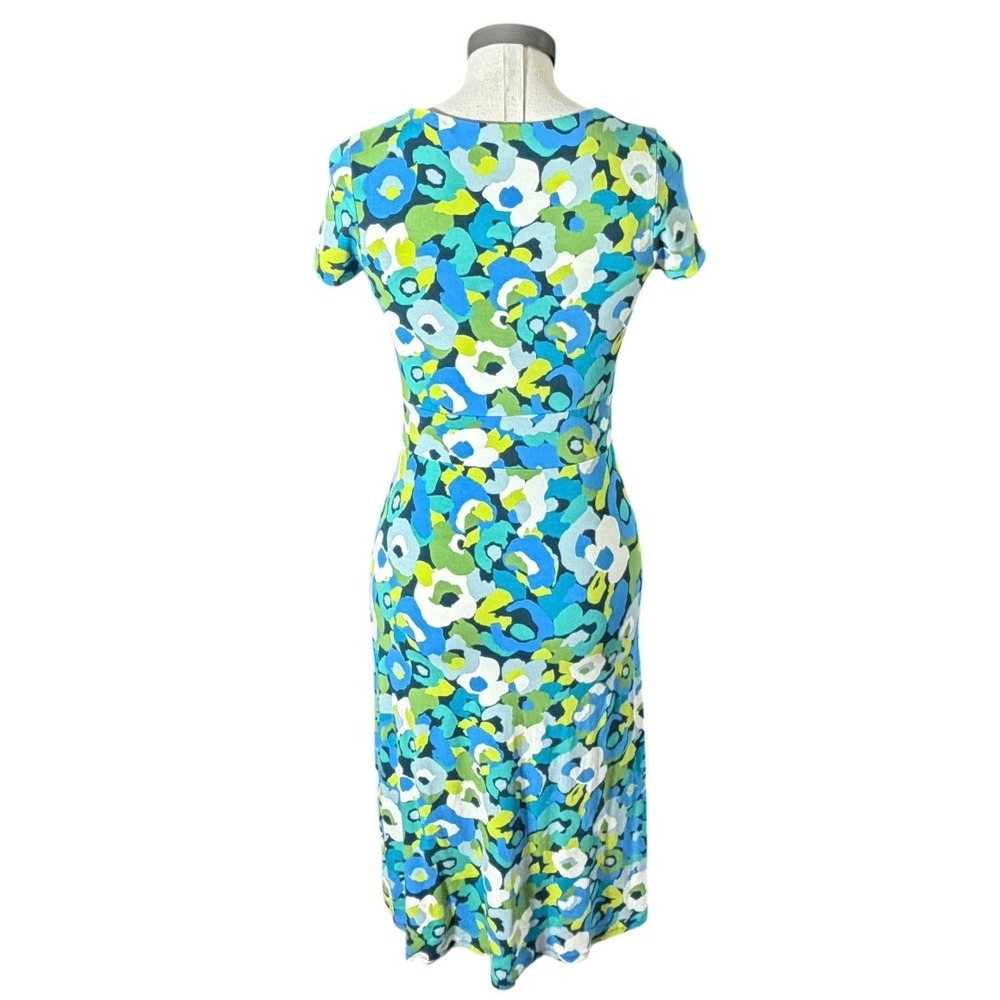 Boden Womens Blue Green Floral Scoop Neck Jersey Dress WH205 Size US 6 UK 10L - Picture 3 of 6